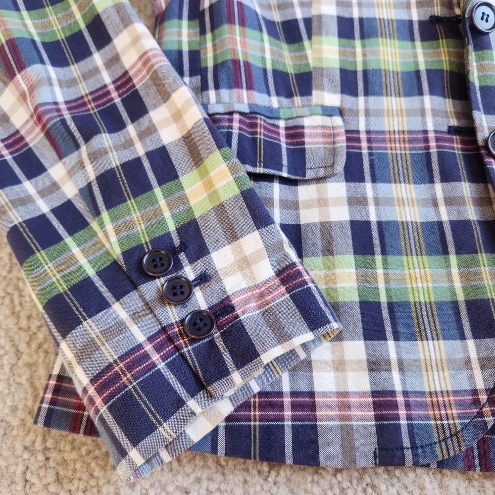 J. Crew Plaid Cotton Blazer 0 - Picture 4 of 10